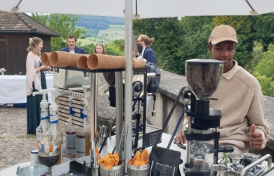 Kaffee-Fahrrad Coffee-Bike mobiles Kaffeemobil für einen Geburtstag mieten